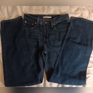 Levi's Blue Straight Leg Jeans with Contrast Stitching